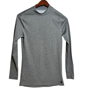 Under Armour Men’s Cold Gear Fitted Gray Mock Neck Compression Shirt Size Small